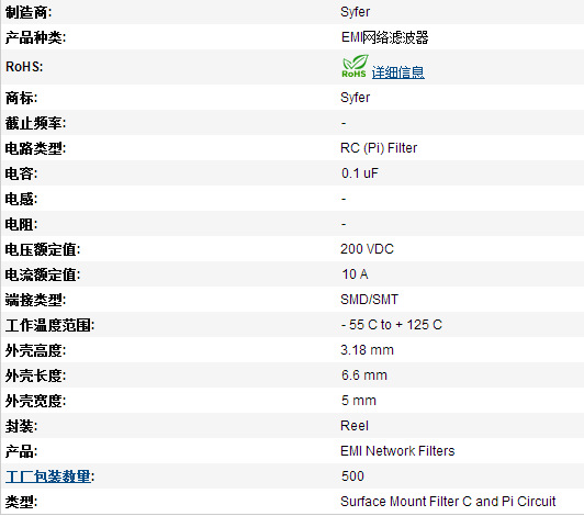 【供应SyferEMI网络滤波器SBSMP2000104MXT原厂原包】价格,厂家,图片,集成电路/IC,上海昌誉电子科技-